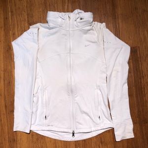 Nike White Dri-Fit Zip-Up Jacket (Medium)